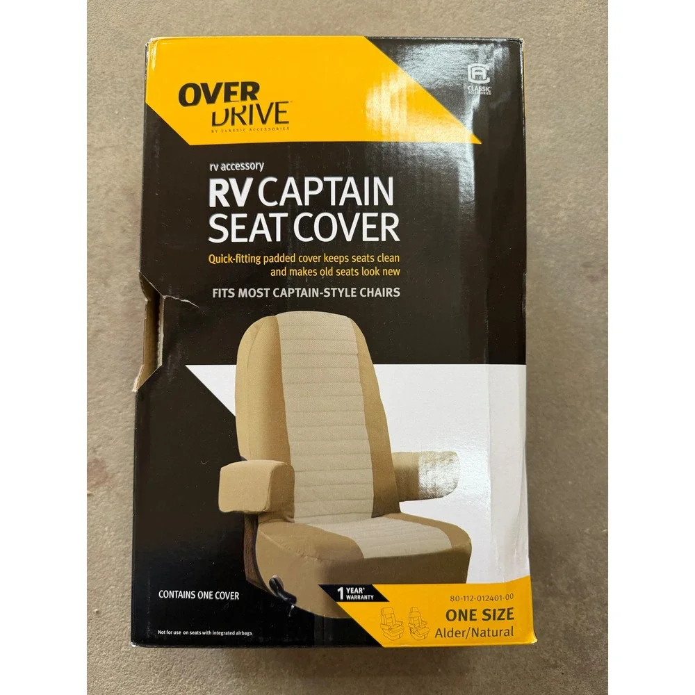 Classic Accessories Over Drive RV Captain Seat Cover Tan/Beige